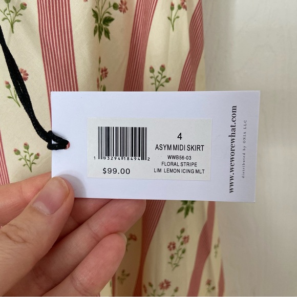 Anthropologie NWT We Wore What Asymmetrical Floral Midi Skirt Cottage-core XS 4 - Picture 8 of 11